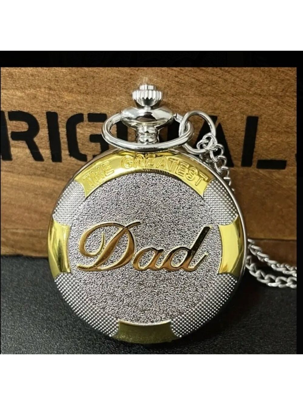 The Greatest Dad Vintage Style Pocket Watch - Silver and Gold Tone